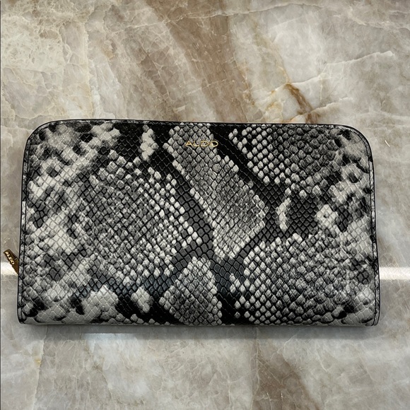 Aldo Handbags - Aldo Silencer Monochrome Snake Print Clutch